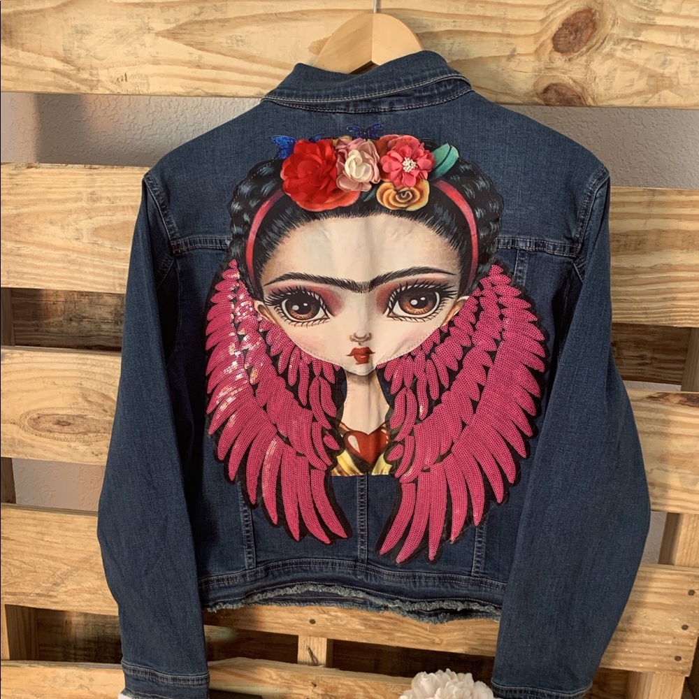Frida kahlo jean jacket.